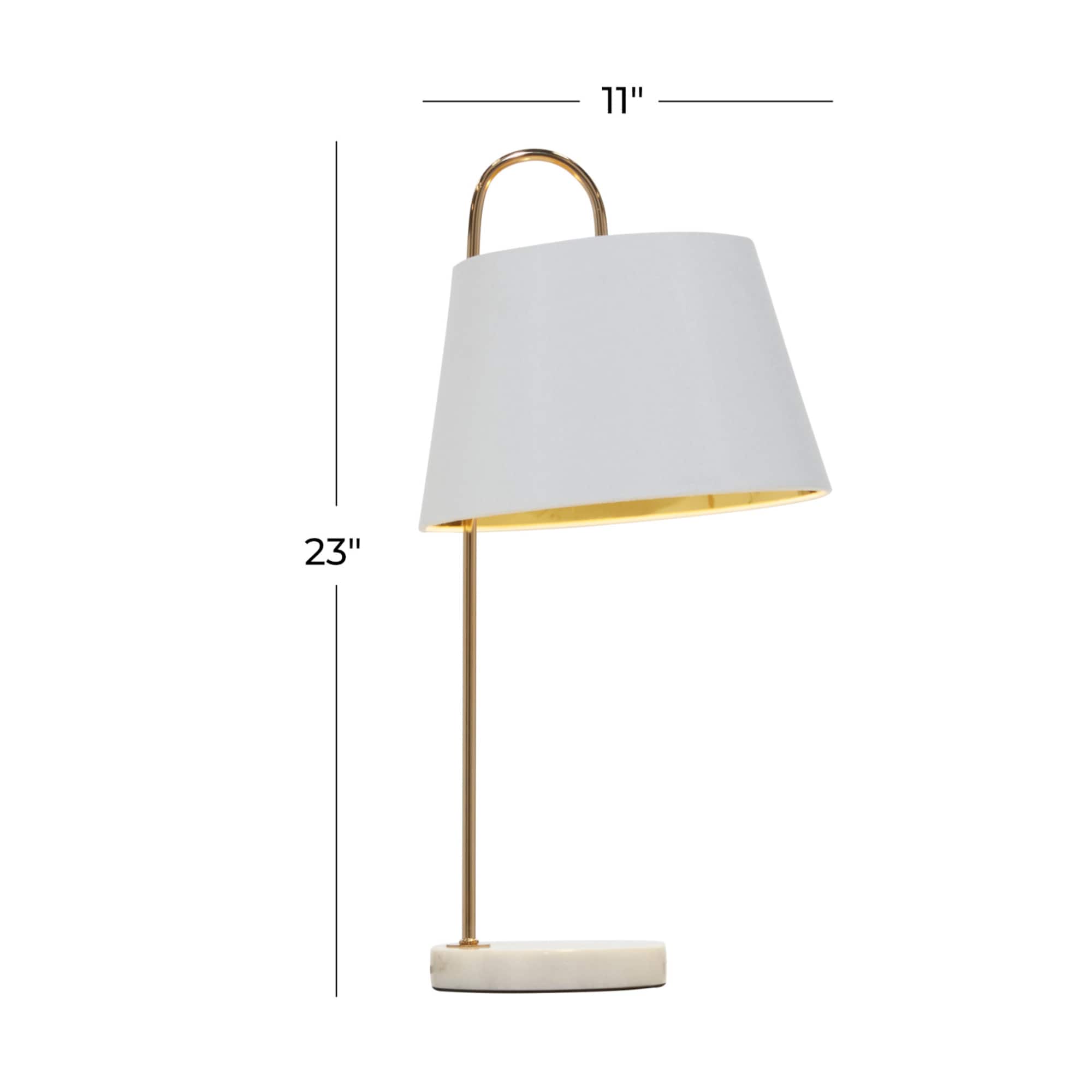 22" White Metal Modern Table Lamp